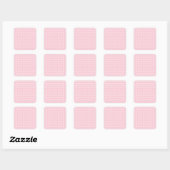 Raster Baby roze en witte minimalistische controle Vierkante Sticker (Vel)