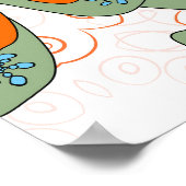 Raster Bloemen Abstract Textiel Print (Hoek)