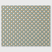 Raster Bloemen Abstract Textiel Print Cadeaupapier (Vlak)