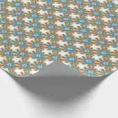 Raster Bloemen Abstract Textiel Print Cadeaupapier (Hoek)