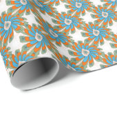 Raster Bloemen Abstract Textiel Print Cadeaupapier (Rol Hoek)