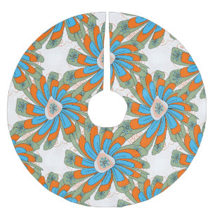 Raster Bloemen Abstract Textiel Print Kerstboom Rok