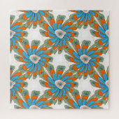 Raster Bloemen Abstract Textiel Print Legpuzzel (Horizontaal)