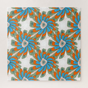 Raster Bloemen Abstract Textiel Print Legpuzzel