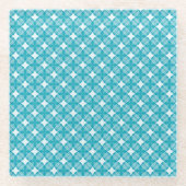 Raster en sterren Gingham Pattern Glazen Onderzetter (Voorkant)
