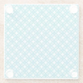Raster en sterren Gingham Pattern Glazen Onderzetter (Achterkant)