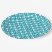 Raster en sterren Gingham Pattern Papieren Bordje (Gekanteld)