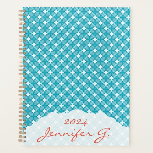 Raster en sterren Gingham Pattern Planner (Voorkant)