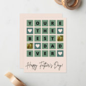 Raster Hart Persoonlijke Vaderdag kaart Notitiekaartje (Voorkant / Achterkant in situ)