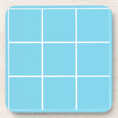 Raster Licht Blauw en Wit Bier Onderzetter (Voorkant)