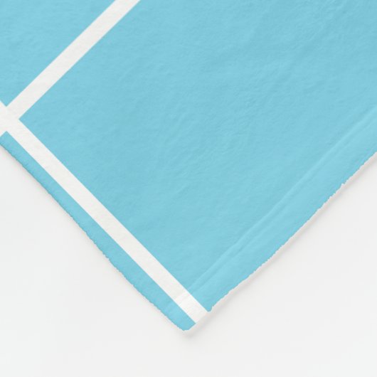 Raster Licht Blauw en Wit Fleece Deken (Hoek)