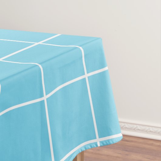 Raster Licht Blauw en Wit Tafelkleed (Voorbeeld)
