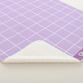 Raster Lila en wit Sherpa Deken (3/4)