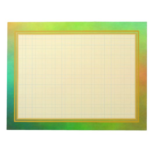 Raster Lined Green Plasma 8.5x11 Note Pad Notitieblok (Voorkant)