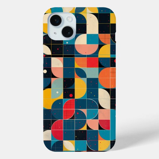 Raster met cirkelvariaties en stippen Case-Mate iPhone case (Achterkant)