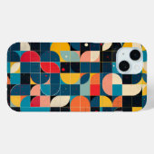 Raster met cirkelvariaties en stippen Case-Mate iPhone case (Achterkant (horizontaal))