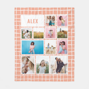 Raster perziken wit 12 foto modern minimaal abstra fleece deken