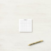 Raster plaknotities afdrukbaar | Minimaal ruitjesp Post-it® Notes (Op bureau)