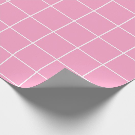 Raster Roze en Wit Cadeaupapier (Hoek)