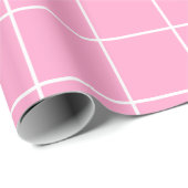 Raster Roze en Wit Cadeaupapier (Rol Hoek)