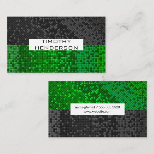 Raster Square Patroon Two Tone Visitekaartje (Voorkant / Achterkant)