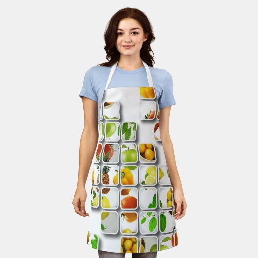 raster van groenten en fruit schort (Gedragen)