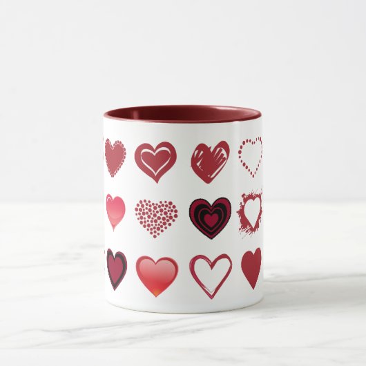 Raster van harten Mok (Midden)