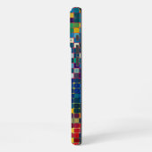 Raster van kleine kleurrijke pleinen met stippen iPhone hoesje (Linkerkant)