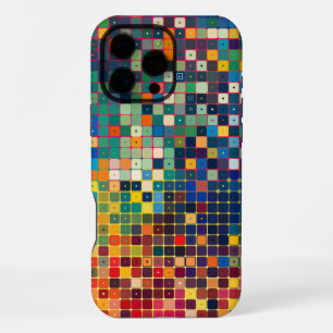 Raster van kleine kleurrijke vierkanten met stippe iPhone 16 pro max hoesje