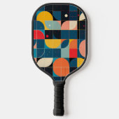 Raster van kleurrijke cirkelvorm variaties pickleball paddle (Achterkant)