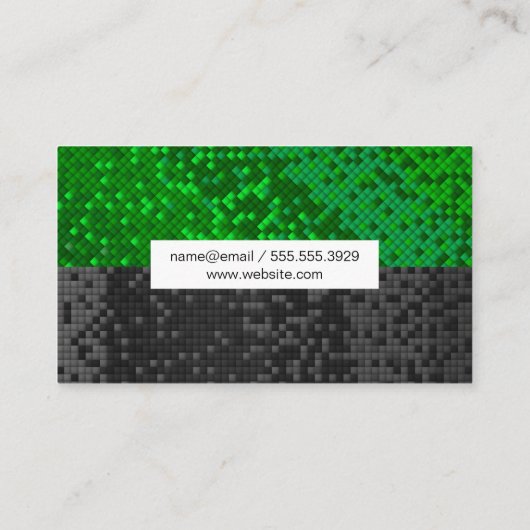 Raster vierkant patroon twee tonen visitekaartje (Achterkant)