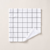 Raster Zwart en Wit Bad Handdoek (Wasdoekje)