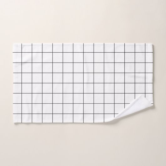 Raster Zwart en Wit Bad Handdoek (Handdoek)