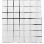 Raster Zwart en Wit Douchegordijn (Voorkant)