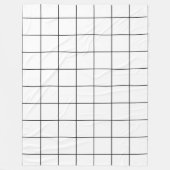 Raster Zwart en Wit Fleece Deken (Voorkant)