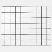 Raster Zwart en Wit Fleece Deken (Voorkant (Horizontaal))