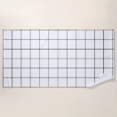 Raster Zwart en Wit Strandlaken (Voorkant)