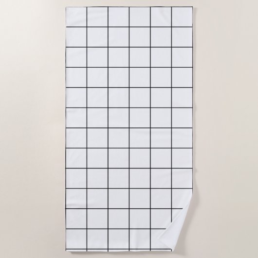 Raster Zwart en Wit Strandlaken (Voorkant)