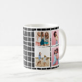 Raster zwart wit 4 foto modern minimaal abstract m koffiemok (Voorkant rechts)