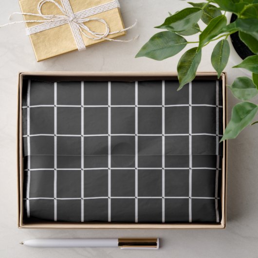 Raster zwart wit lijn tissuepapier (Geschenk)