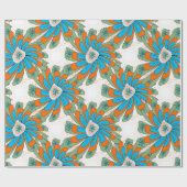 Rasterbloem met abstracte bloemen. Abstr Cadeaupapier (Vlak)