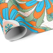 Rasterbloem met abstracte bloemen. Abstr Cadeaupapier (Rol Hoek)