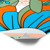 Rasterbloem met abstracte bloemen. Abstr Poster (Hoek)
