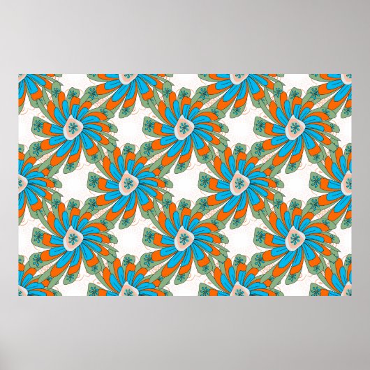 Rasterbloem met abstracte bloemen. Abstr Poster (Voorkant)