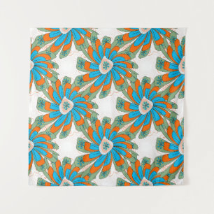 Rasterbloem met abstracte bloemen. Abstr Wandkleed