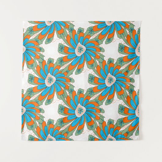 Rasterbloem met abstracte bloemen. Abstr Wandkleed (Voorkant)