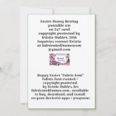 Rasterend paasgebaar, Kaart voor paasdoeklettertyp (Achterkant)