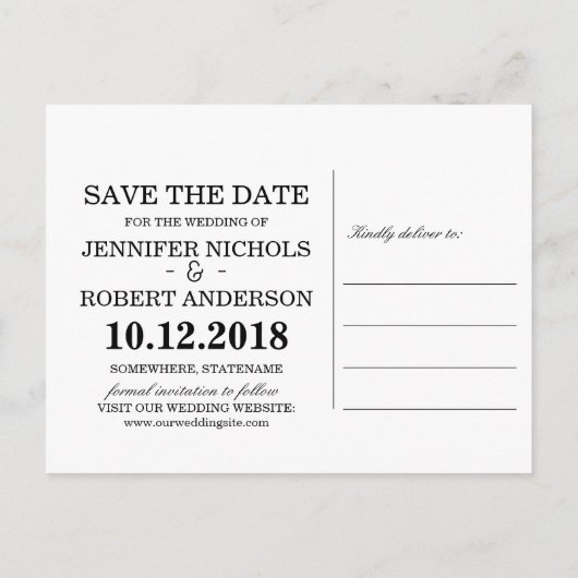 rasterfotocollage | Crème | Save the date Aankondigingskaart (Achterkant)