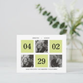 Rasterfotocollage | Groen | BEWAREN VAN DE DATUM Aankondigingskaart (Staand voorkant)