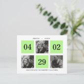 Rasterfotocollage | Neon Green | DE DATUM OPSLAAN Aankondigingskaart (Staand voorkant)